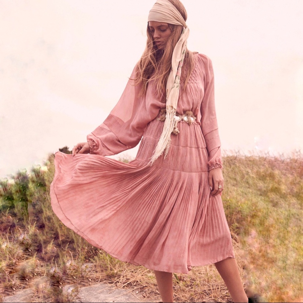 LoveShackFancy Noelle Midi Dress - Picture 1 of 8